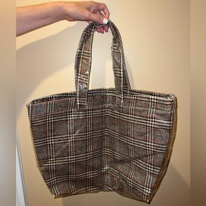 Plaid Plastic Tote Bag